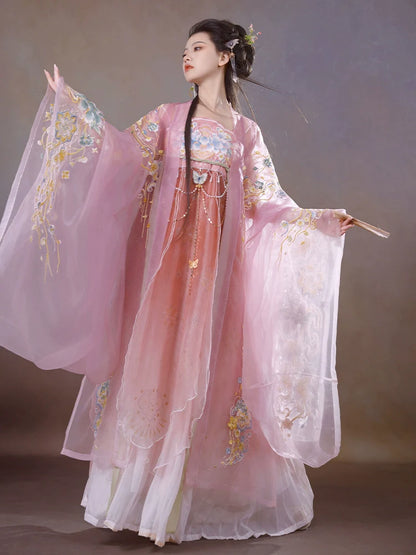 Pink Sunlight - Tang Dynasty Style Hanfu Dress Heziqun