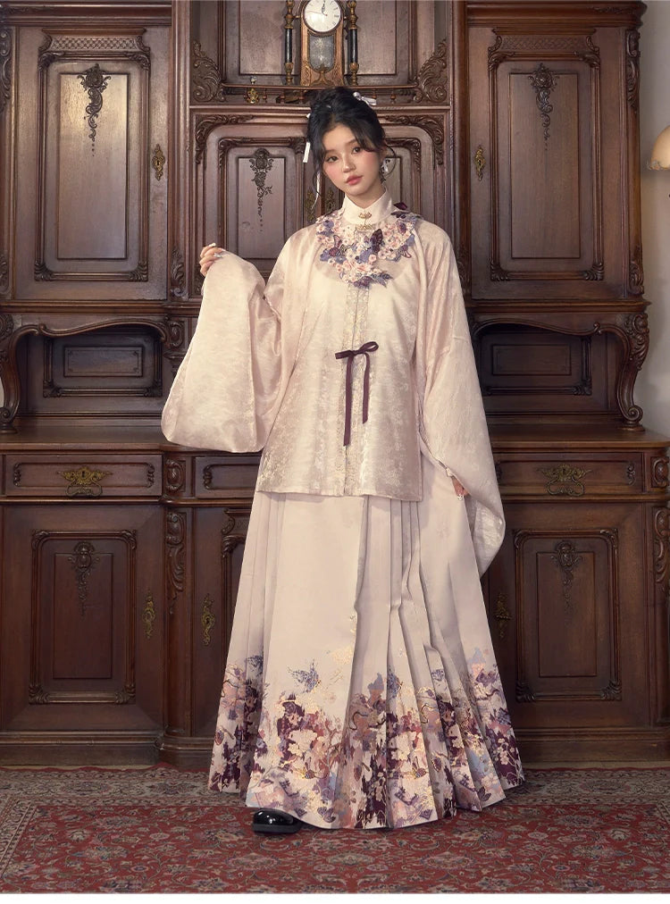 Ming Dynasty Hanfu, Aoqun, Modern, Bridgerton Pink 半纸风华 (Preorder)