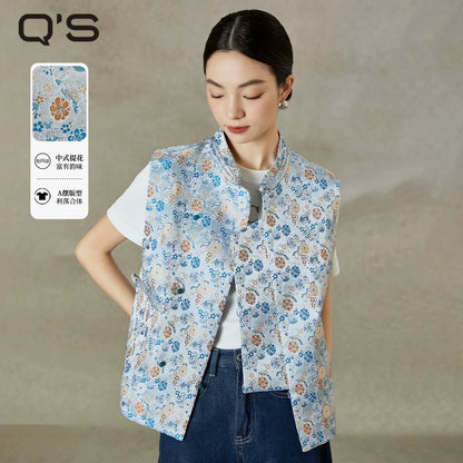 Porcelain - New Chinese Style Jacquard Women Vest