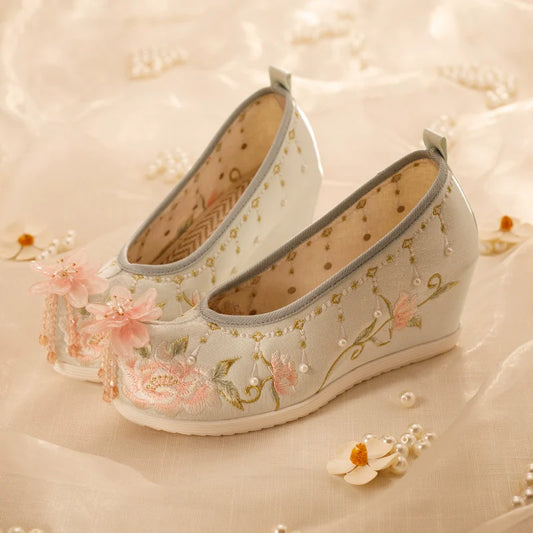Vivian - Wedge Heels Embroidered Hanfu Shoes