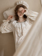 Vintage Floral Lace Collar Pajama Set