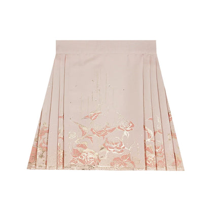 Ming Dynasty Modern Hanfu, Mamianqun, Rose 鎏金玫瑰 (Preorder)