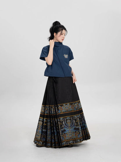 Bingzhi 秉知 - New Chinese Style Zipper Jacket and Mamianqun Set (Preorder)