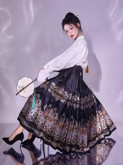 Ming Dynasty Modern Hanfu, Mamianqun, Auspicious Elephant 太平有象