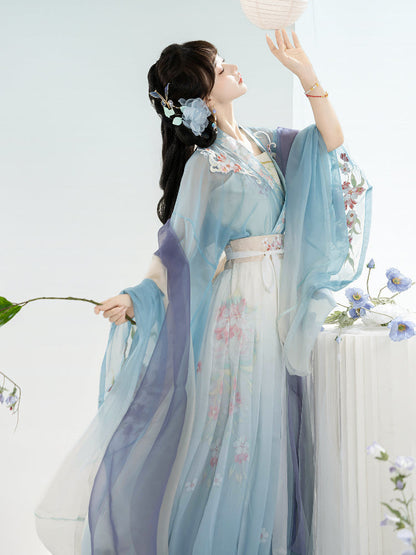 Flower Kite 鸢月 - Wei Jin Style Qiyao Ruqun Spring and Summer Hanfu