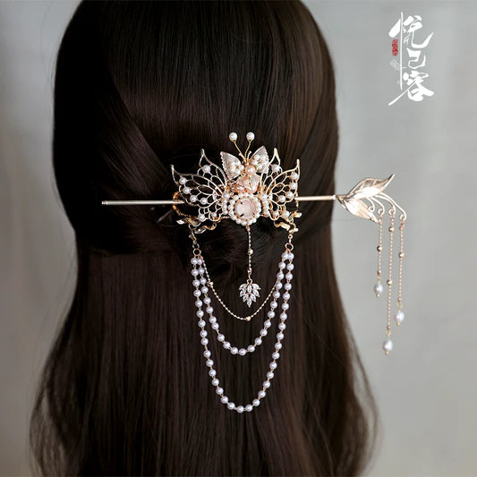 Back Hair Pin: Feather Fall