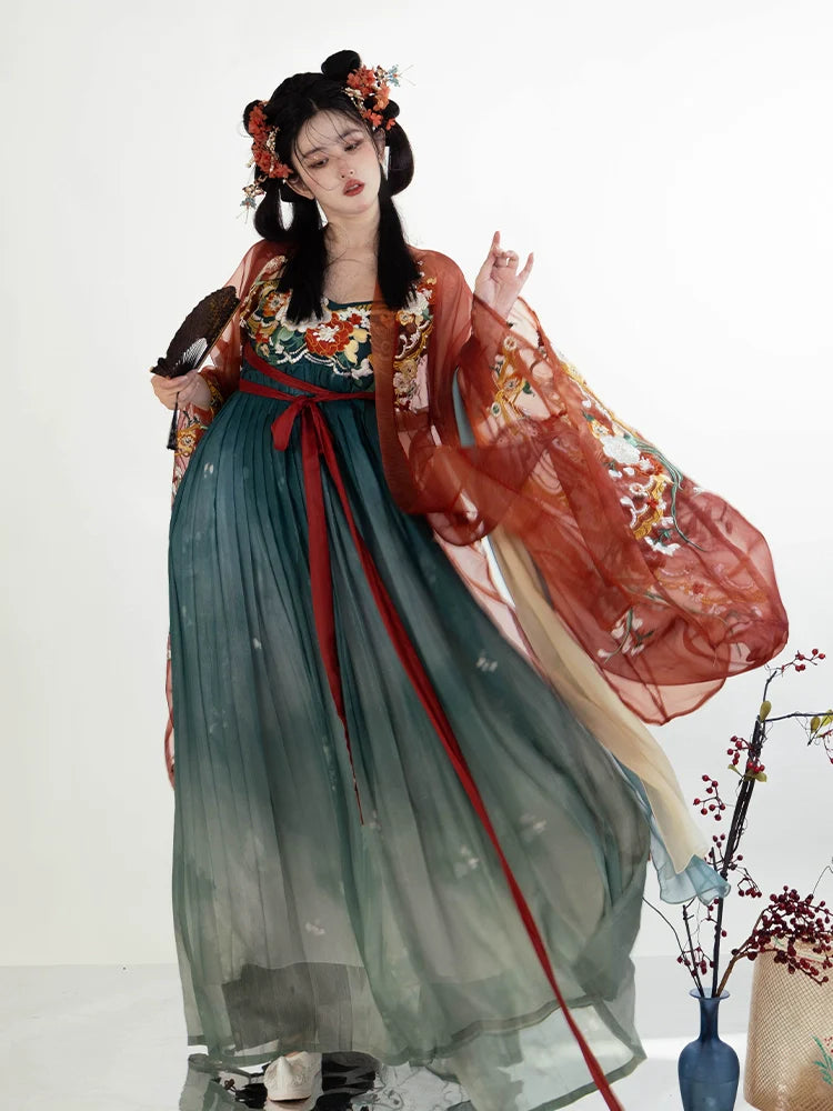 Painting Flower God 描金花神 - Tang Dynasty Style Hanfu Dress Heziqun