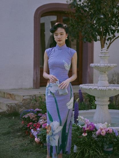 Chuding 初绽 - Spring and Summer Short Sleeve Hong Kong-Style Ramie Cheongsam (Preorder)