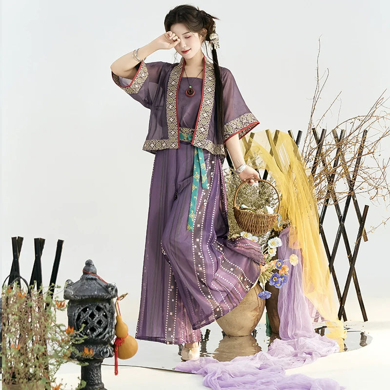 Ning Ye Purple 凝夜紫 - Modern Song Dynasty Hanfu Casual Outfit