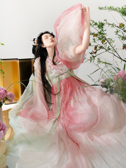 Orange Mint 橘香 - Tang Dynasty Style Hanfu Dress Heziqun