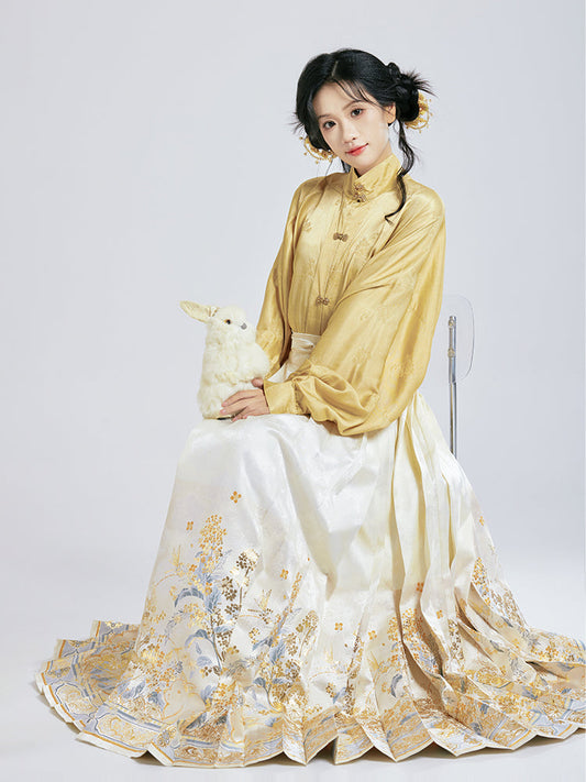 Zhiqiu 知秋 - Robe & Mamianqun Ming Dynasty Hanfu Set