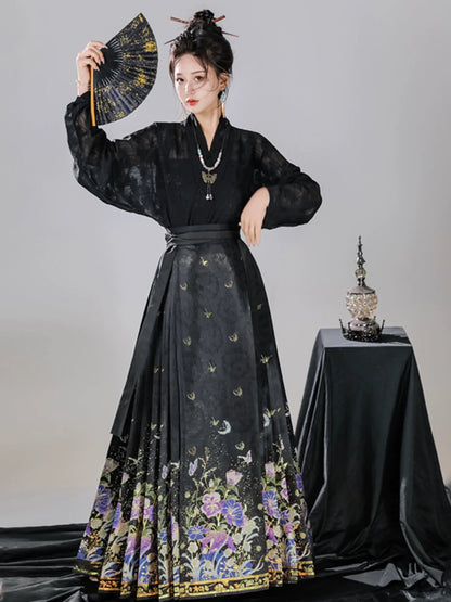 Ming Dynasty Modern Hanfu, Mamianqun, Flower Spirit 花为棂