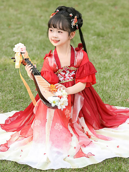 Ruby - Tang Dynasty Hanfu Dress, Princess Costume for Girls