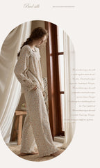 Vintage Floral Lace Collar Pajama Set