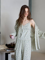 Pastel Floral Cotton Pajama Set