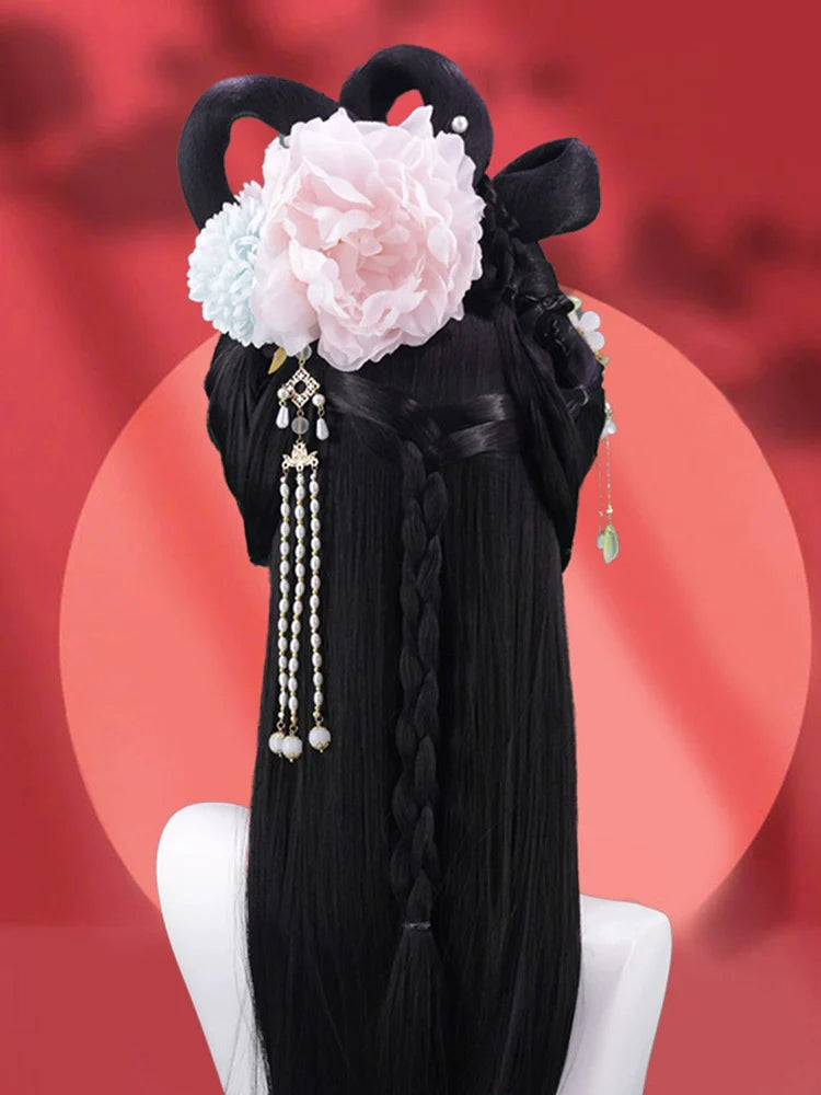 Jade Stream - Tang Dynasty Chinese Style Hair Wig for Hanfu
