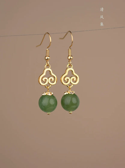 Jade Clouds Chinese Style Earrings