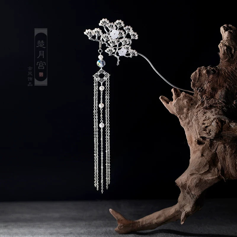 Long Tassels Hair Stick: Cedar