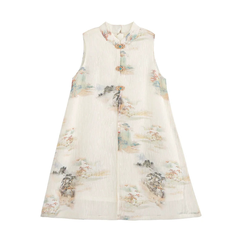 Cedar - New Chinese Style Cheongsam for Girls