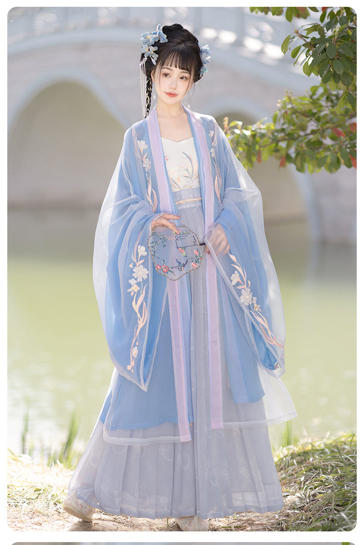 Indigo Blossoms - Song Dynasty Style Qiyao Ruqun Hanfu