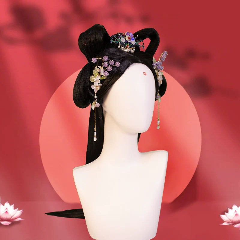 Tang Flowers - Chinese Style Hair Wig for Hanfu