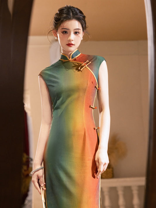 Qicai Jinhua 绮彩锦华 - Sleeveless Retro Style Long Cheongsam