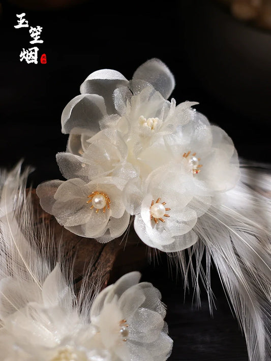 Hair Clips: Crane Feathers