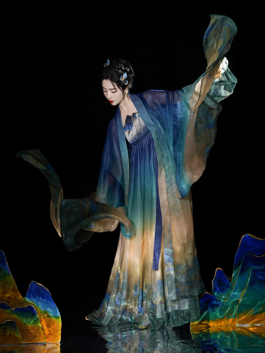 Daisy Blue 黛蓝 - Tang Dynasty Style Hanfu Dress Heziqun