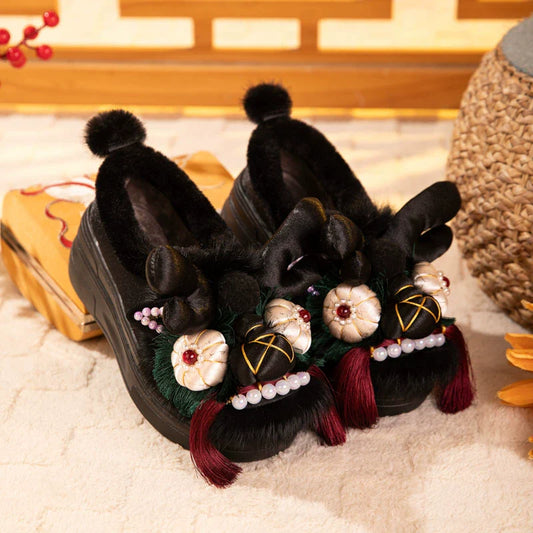 Hailey - Traditional Chinese Lion Furry Shoes