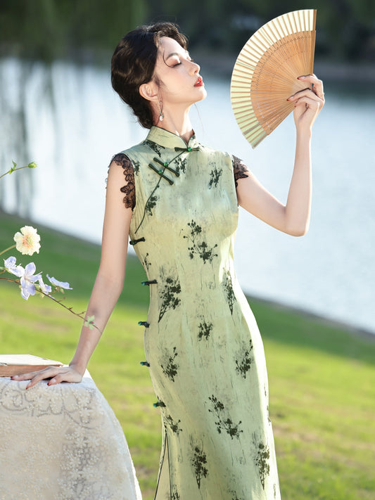 Cuimo Poetry - Spring Sleeveless Long Cheongsam