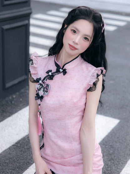Heart Powder 觅心粉黛 - New Chinese Style Cheongsam Dress (Preorder)