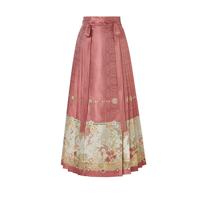 Flower Banquet 团花小宴 - Pipa Sleeve Top & Mamianqun Ming Dynasty Hanfu Set