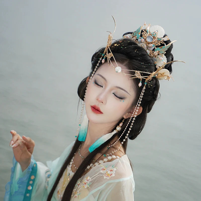 Hanfu Hair Accessories Set: Tidal Sea Spirit