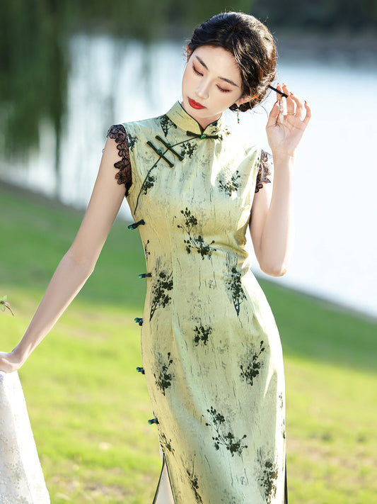 Cuimo Poetry - Spring Sleeveless Long Cheongsam