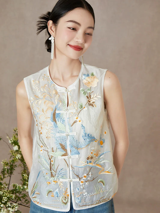 Heavenly - New Chinese Style Embroidered Women Vest