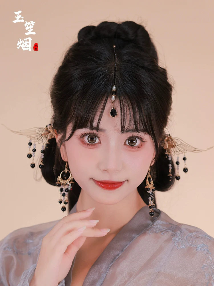 Hanfu Hair Accessories Set: Dark Wings