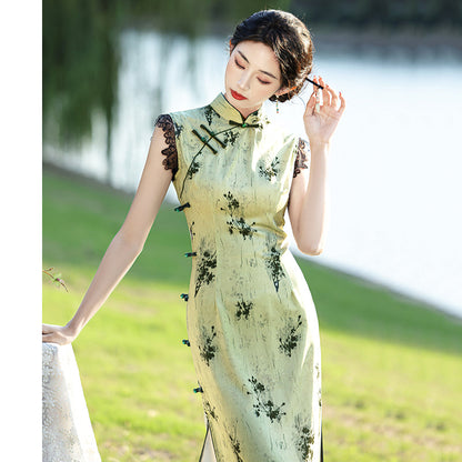 Cuimo Poetry - Spring Sleeveless Long Cheongsam