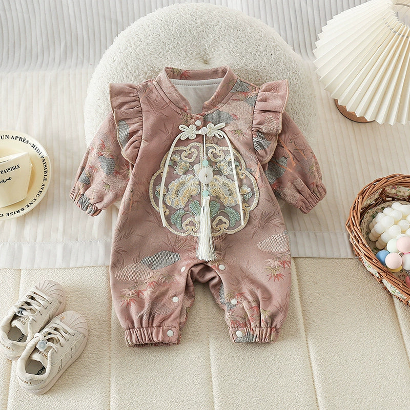Rustic - Cheongsam Style Baby Onesies for Girls