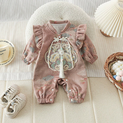 Rustic - Cheongsam Style Baby Onesies for Girls