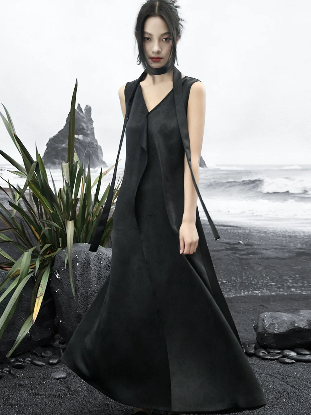 New Chinese Style Satin Dress: Twilight