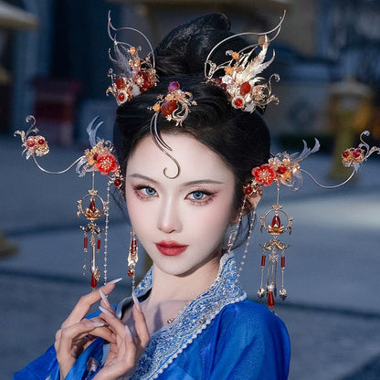 Hanfu Hair Accessories Set: Red Fox