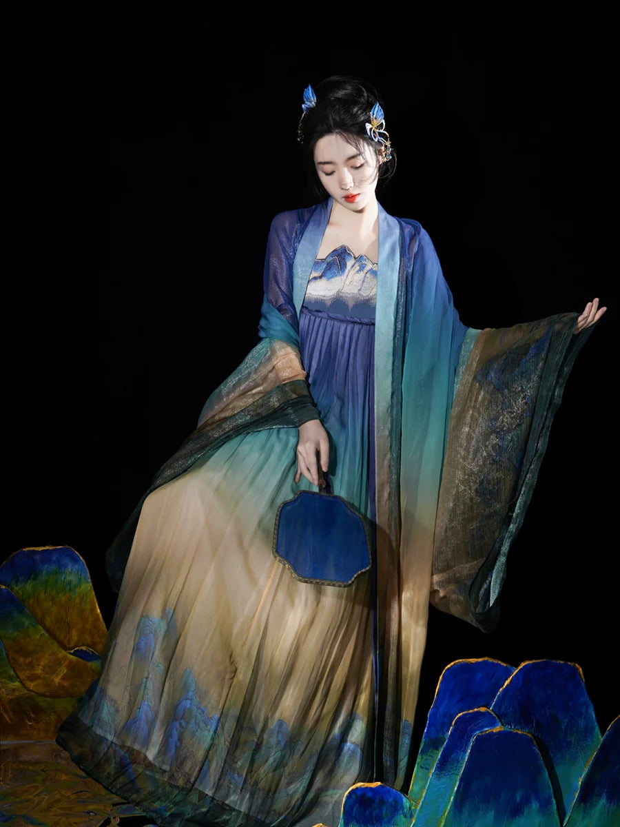 Daisy Blue 黛蓝 - Tang Dynasty Style Hanfu Dress Heziqun