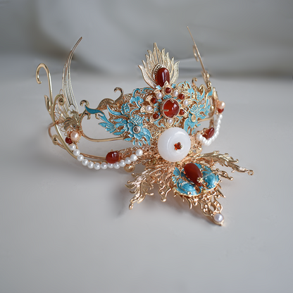 Hanfu Hair Accessories Set: Red Dust