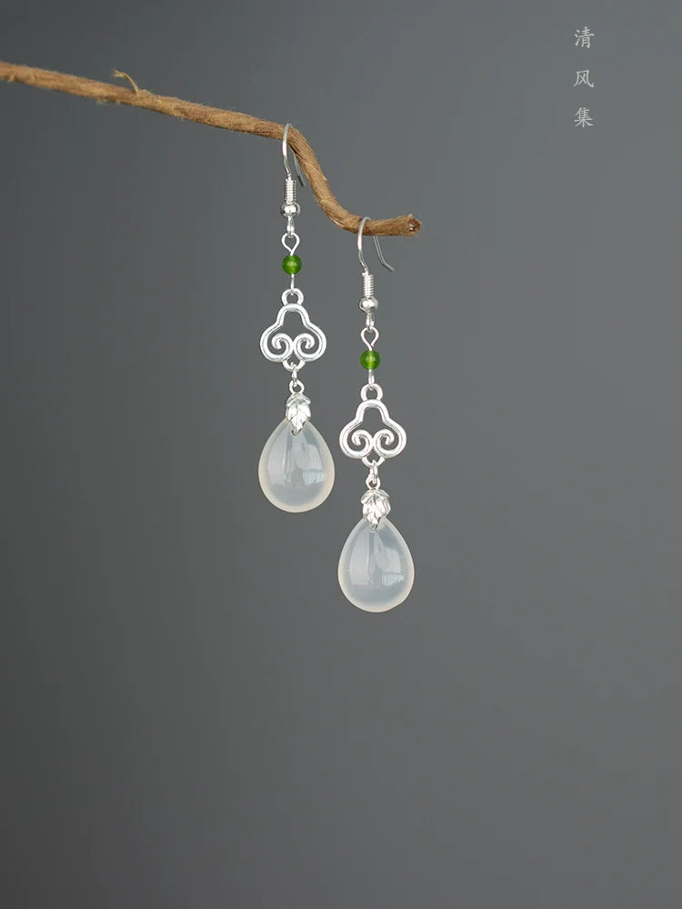 Silver Antique Chinese Style Earrings