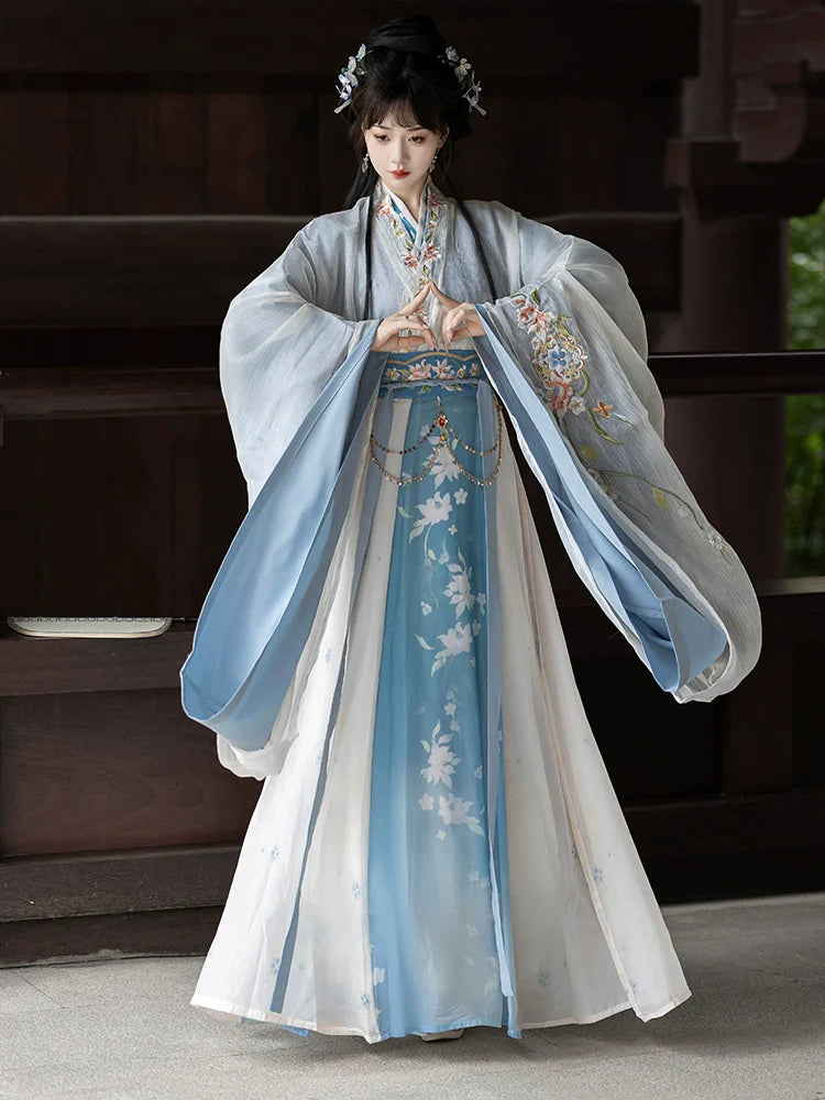 Nian Fanchen 念凡尘 - Wei Jin Style Cross Collar Qiyao Ruqun