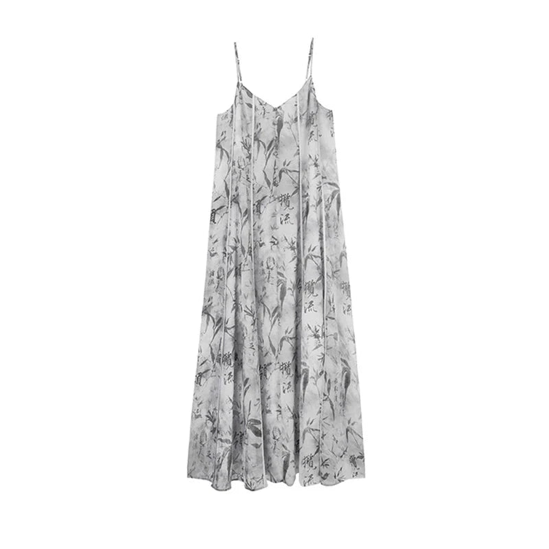 New Chinese Style Printed Slip Dress: Callie