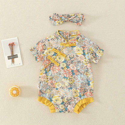 Retro - Cheongsam Style Baby Onesies for Girls