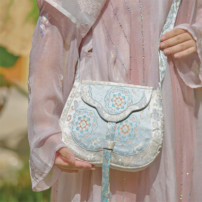 Snow Flowers Crossbody Merchant Bag for Women