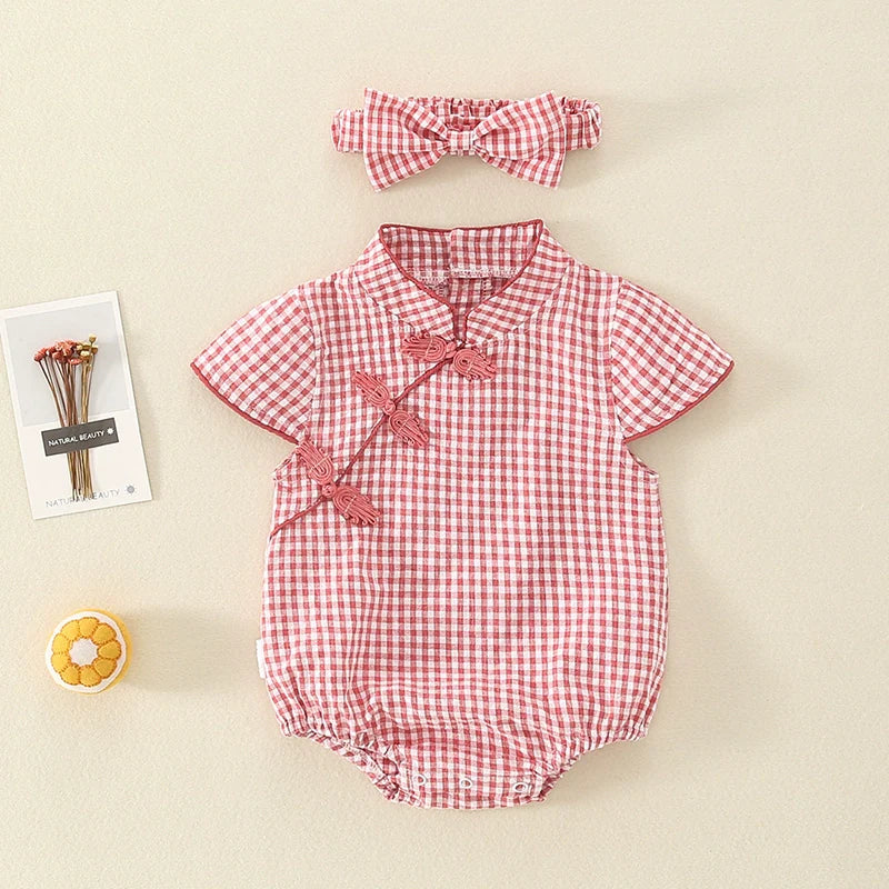 Retro - Cheongsam Style Baby Onesies for Girls