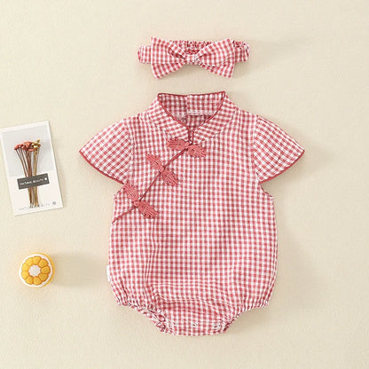 Retro - Cheongsam Style Baby Onesies for Girls